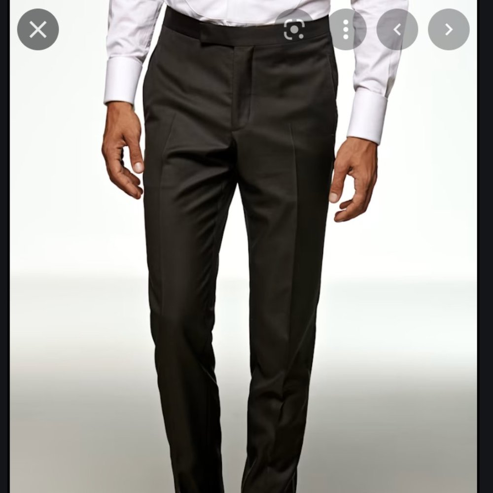 SuitSupply Black Brescia Tuxedo Trousers US34